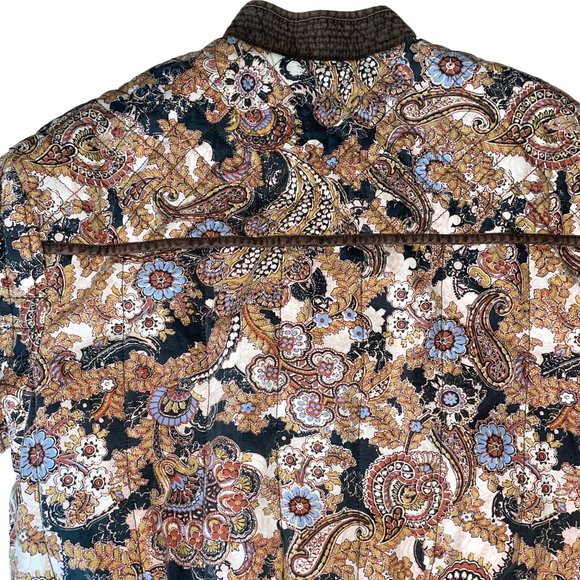 Free People Great Escape Cotton Printed Quilted Jacket in Brown - Picture 6 of 9